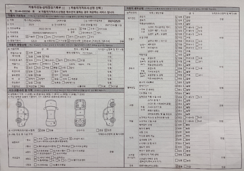 Hyundai Casper 2023 — inspection photo 1