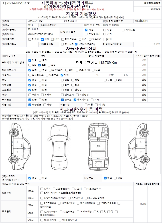 Kia Canival 2013 — inspection photo 1