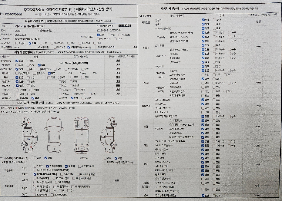 Kia Canival 2019 — inspection photo 1