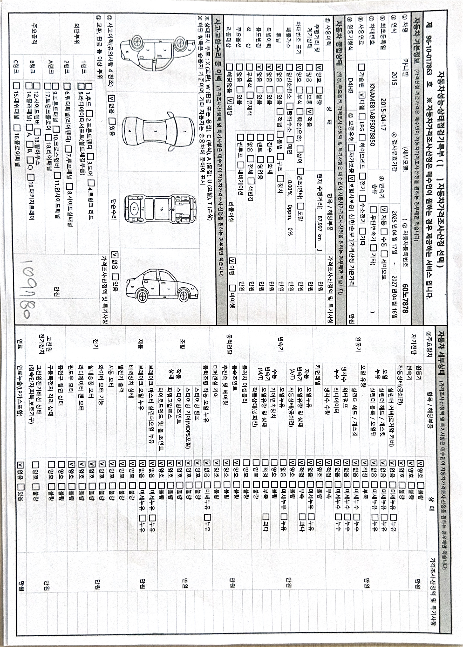 Kia Canival 2015 — inspection photo 1