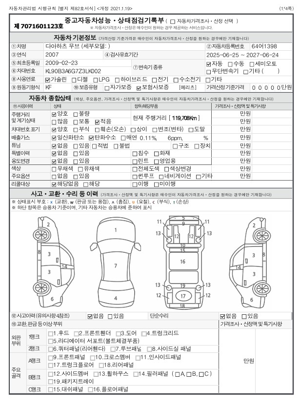Daihatsu Move 2007 — inspection photo 1