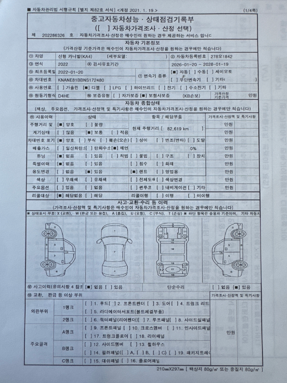 Kia Canival 2022 — inspection photo 1