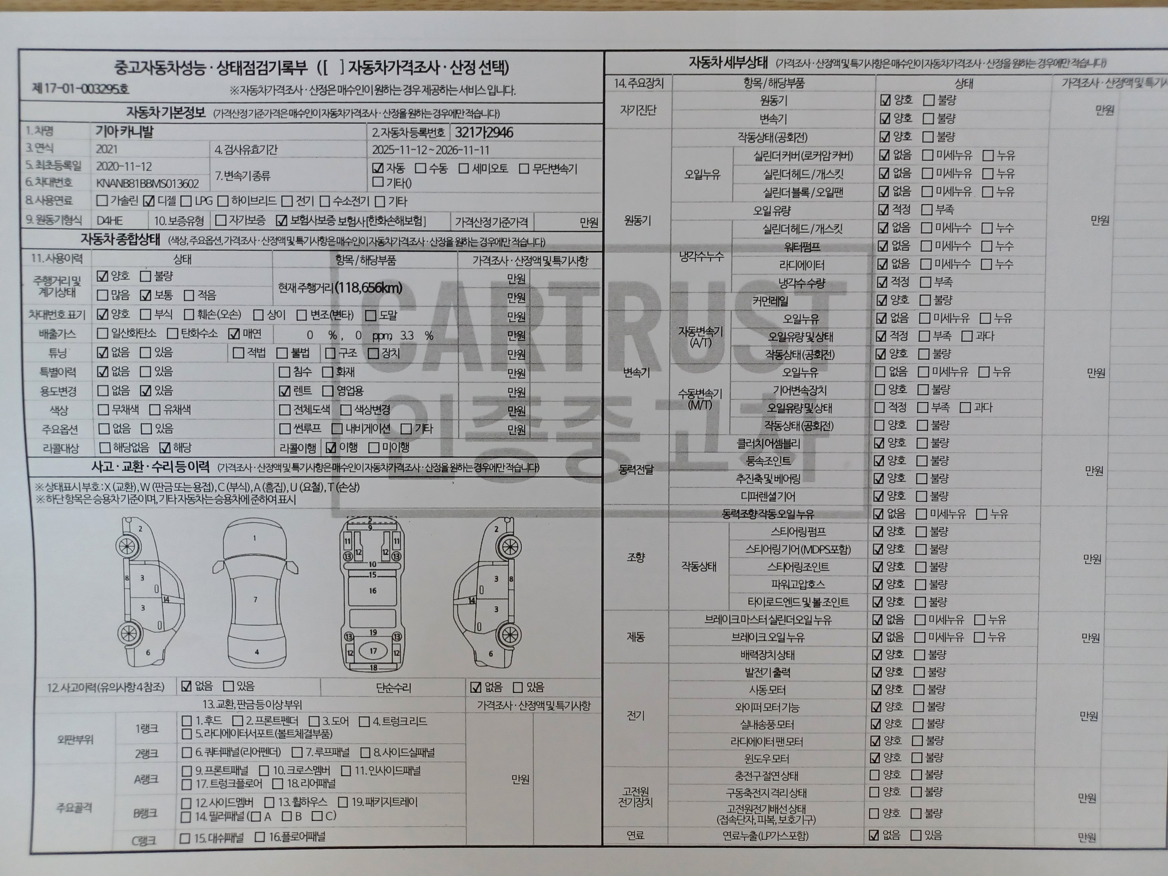 Kia Canival 2021 — inspection photo 1