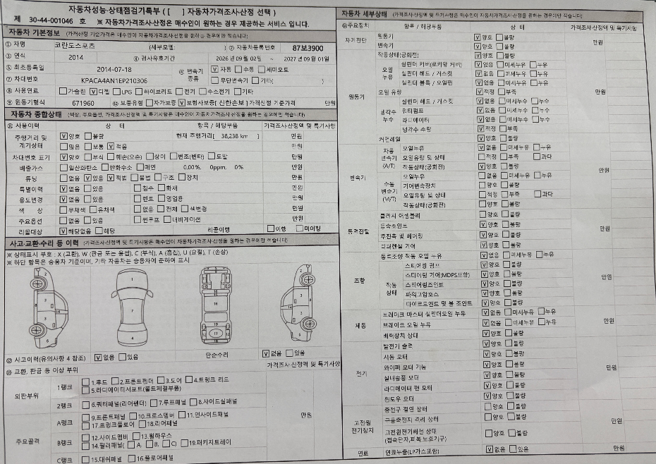 KG Mobility KORANDO 2014 — inspection photo 1