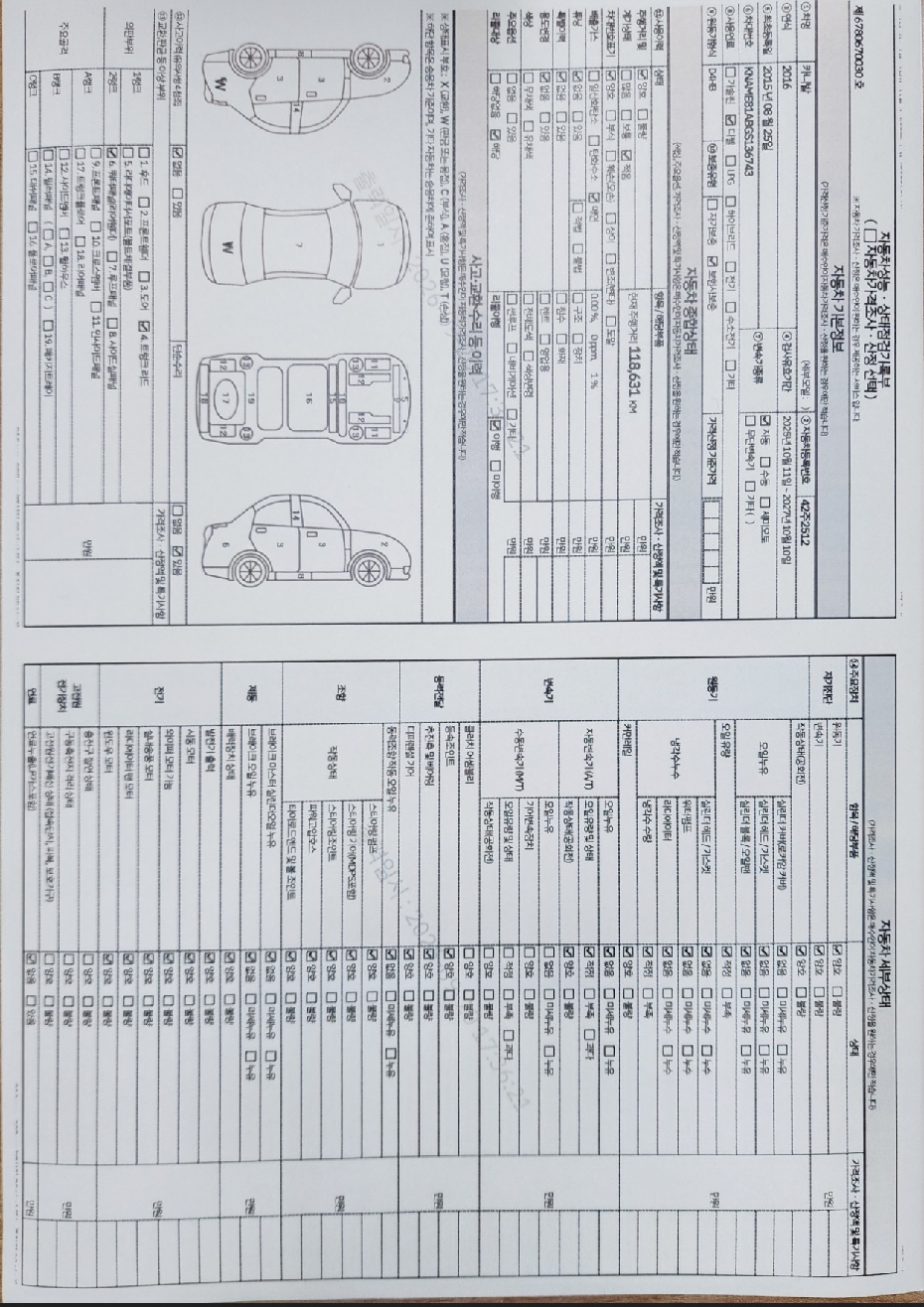 Kia Canival 2016 — inspection photo 1