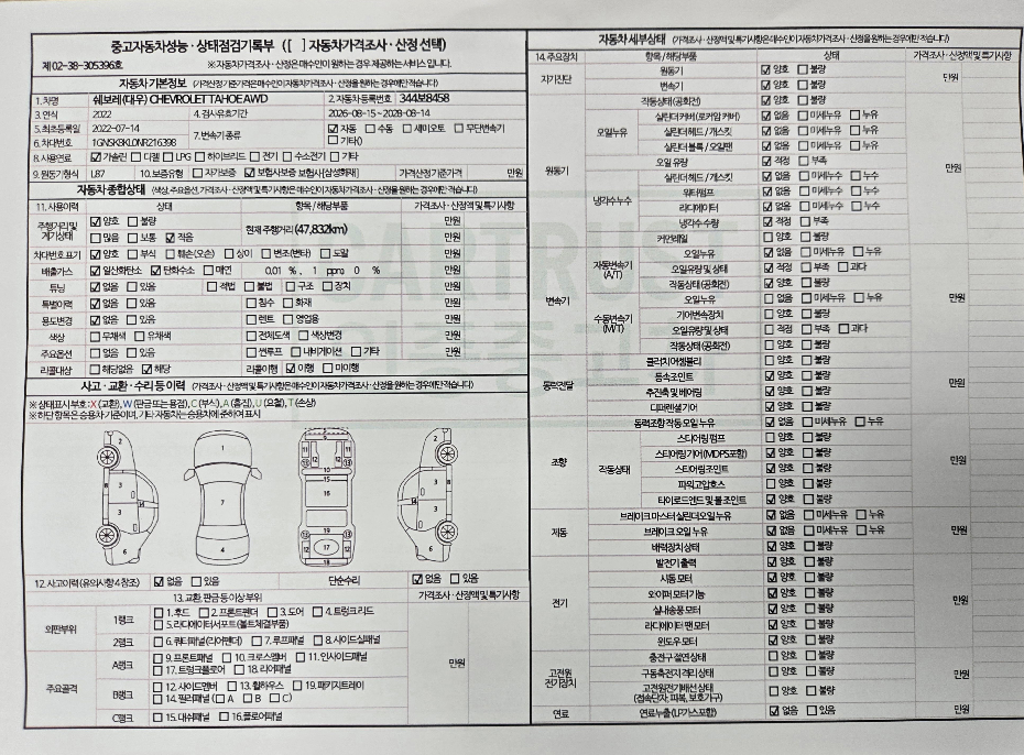 Chevrolet Korea Tahoe 2022 — inspection photo 1