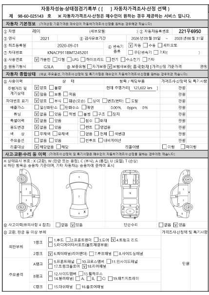 Kia RAY 2021 — inspection photo 1