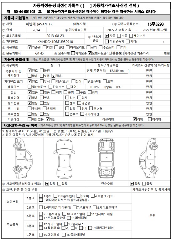 Hyundai AVANTE 2014 — inspection photo 3