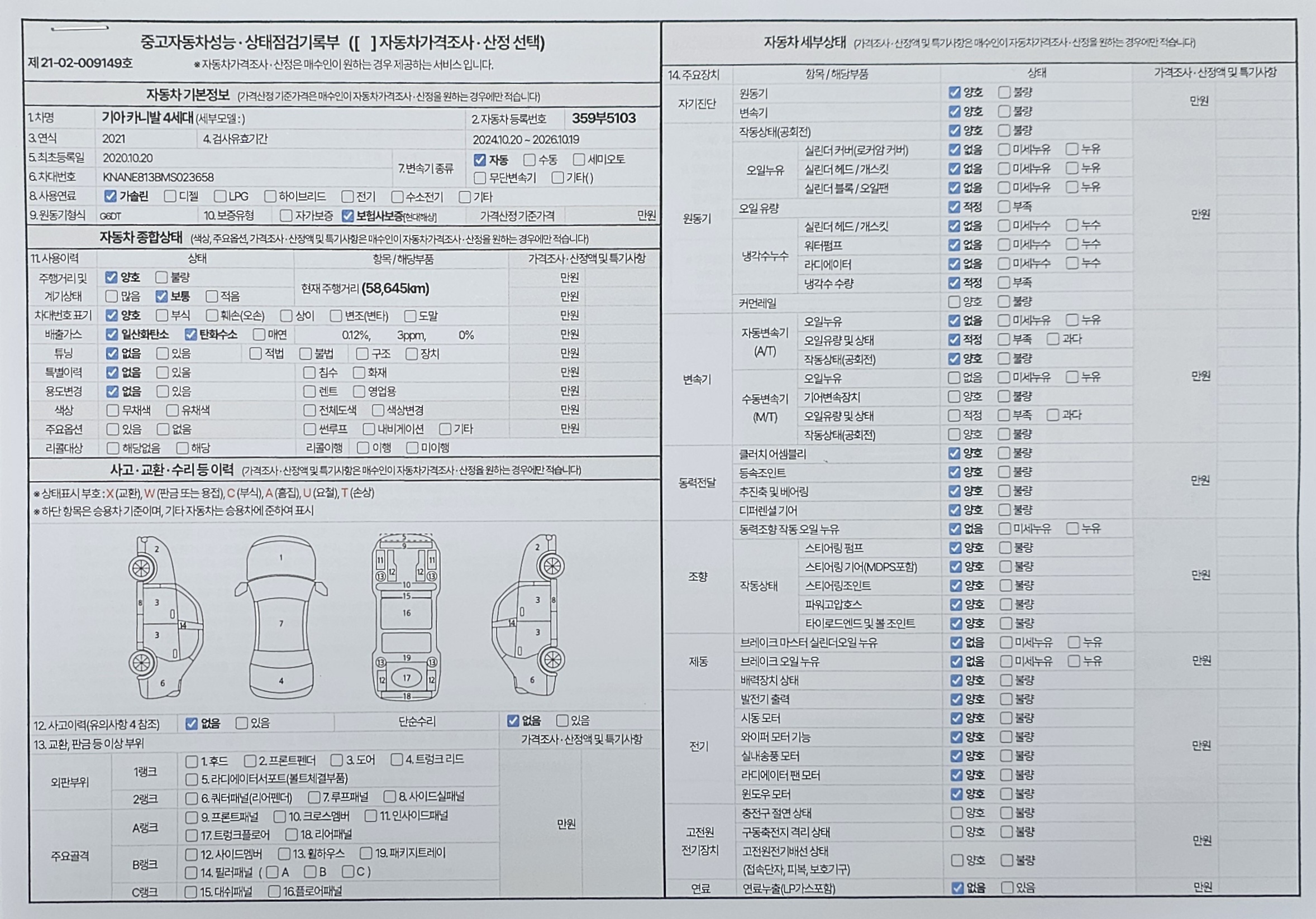 Kia Canival 2021 — inspection photo 1