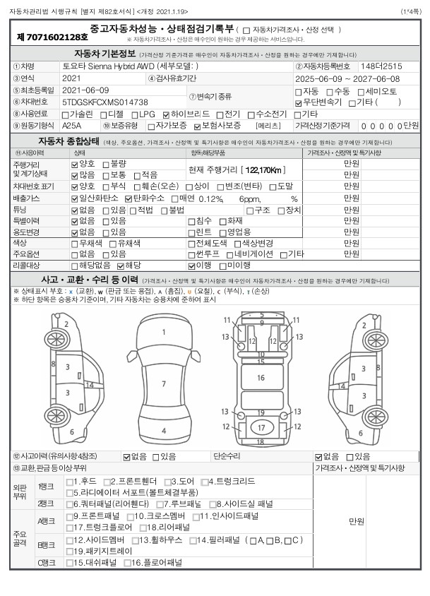 Toyota Sienna 2021 — inspection photo 1