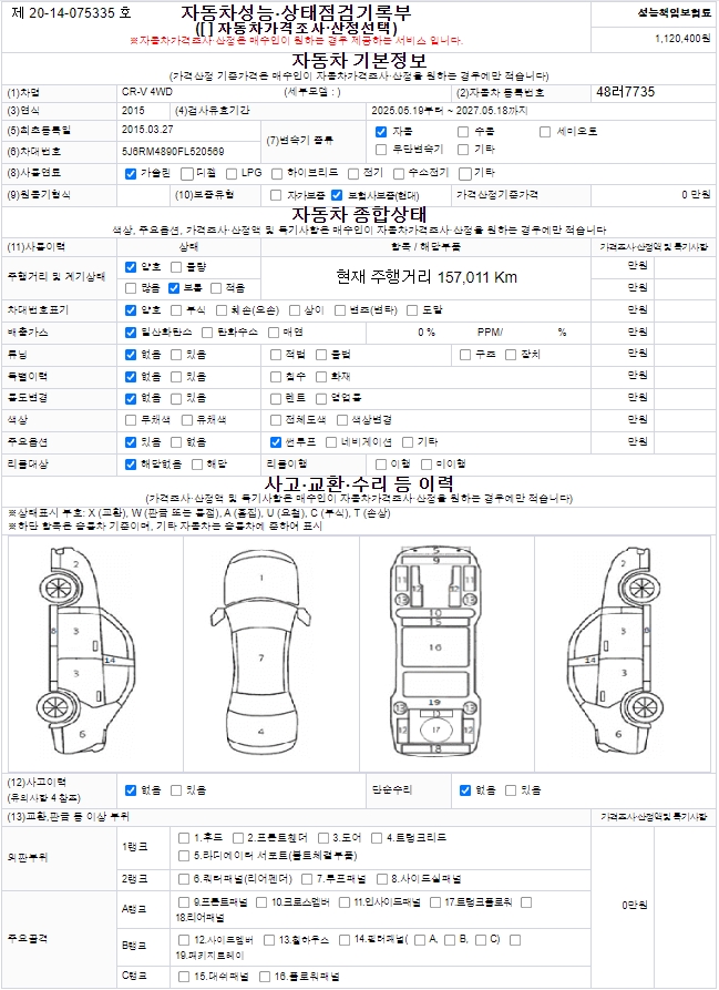 Honda CR-V 2015 — inspection photo 1