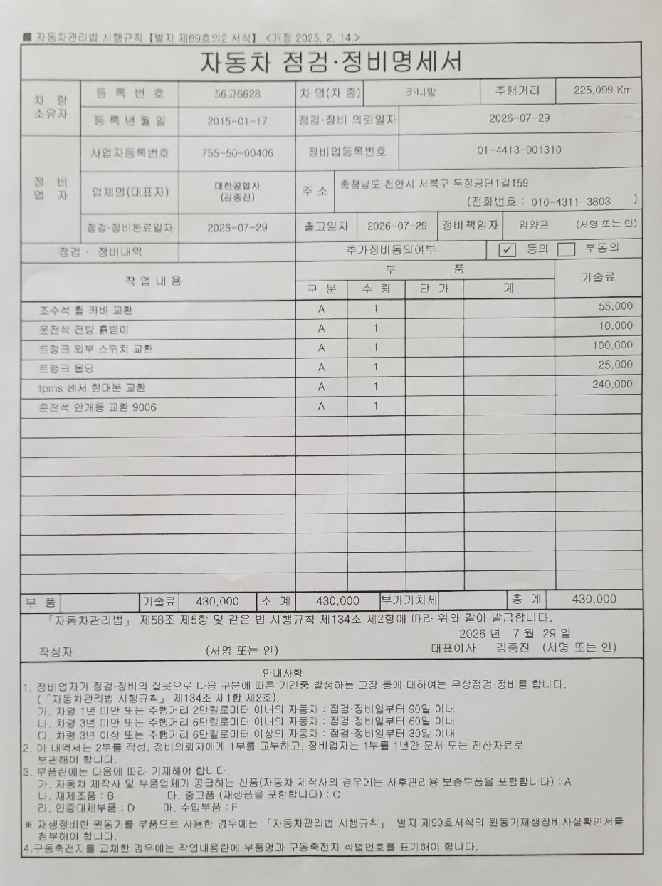 Kia Canival 2015 — inspection photo 3