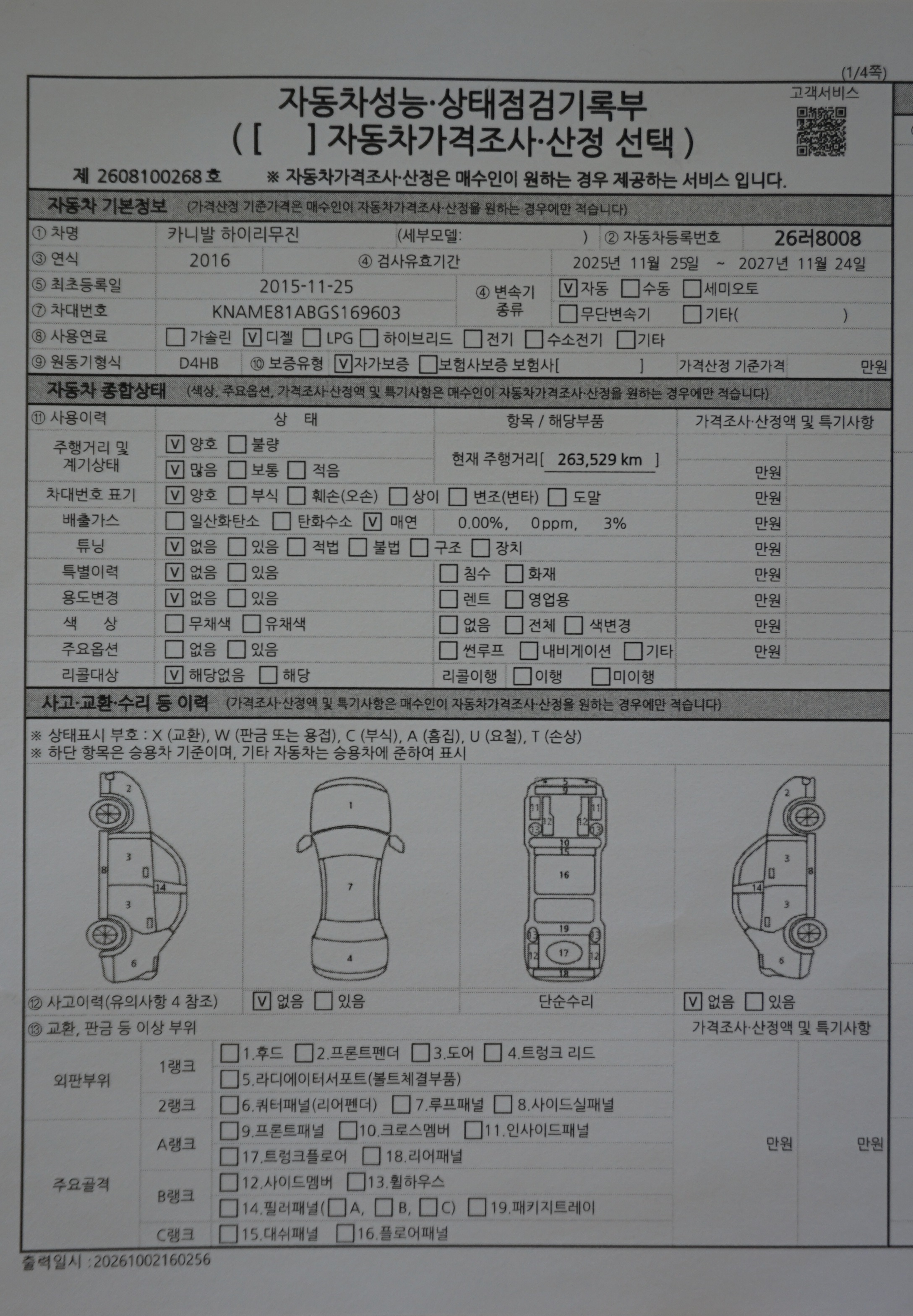 Kia Canival 2016 — inspection photo 3