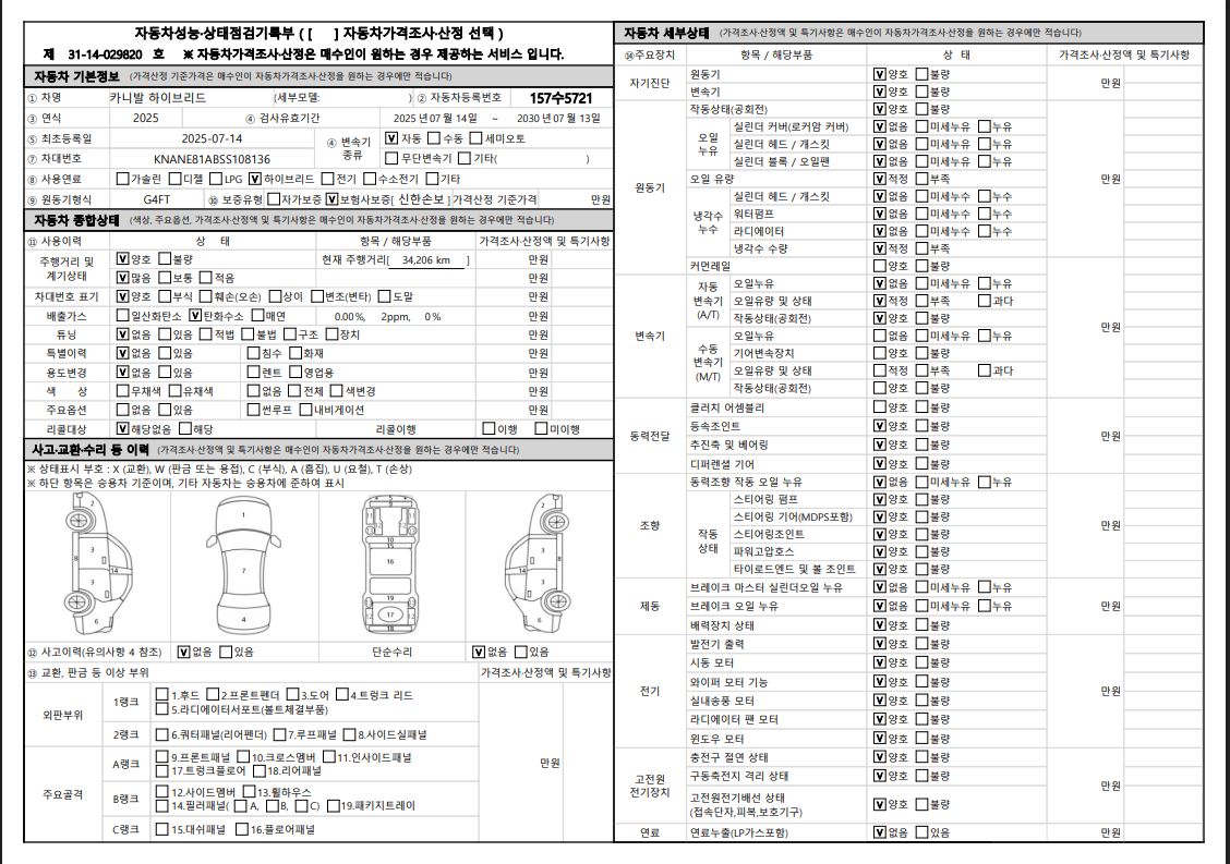 Kia Canival 2025 — inspection photo 1
