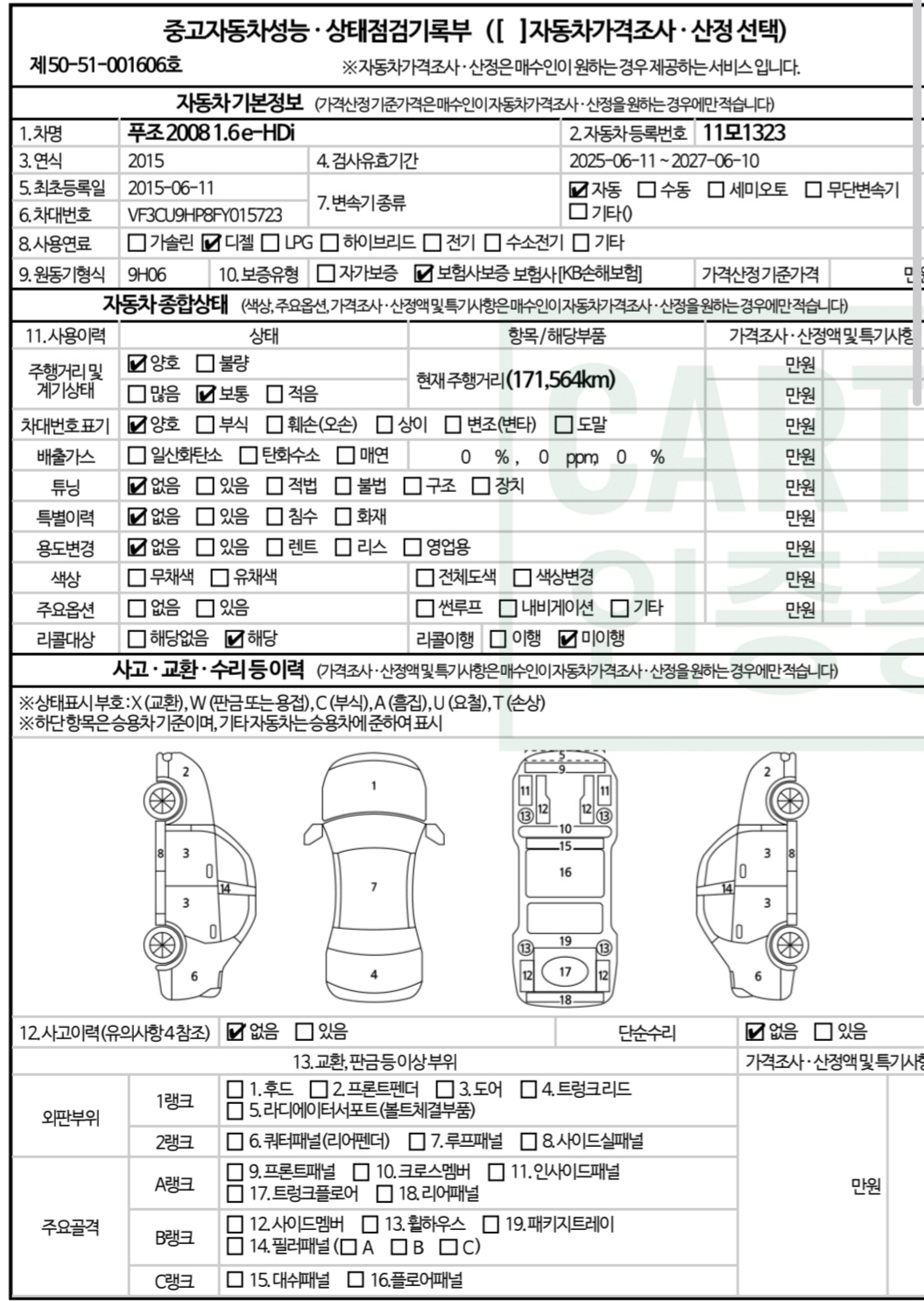 Peugeot 2008 2015 — inspection photo 1
