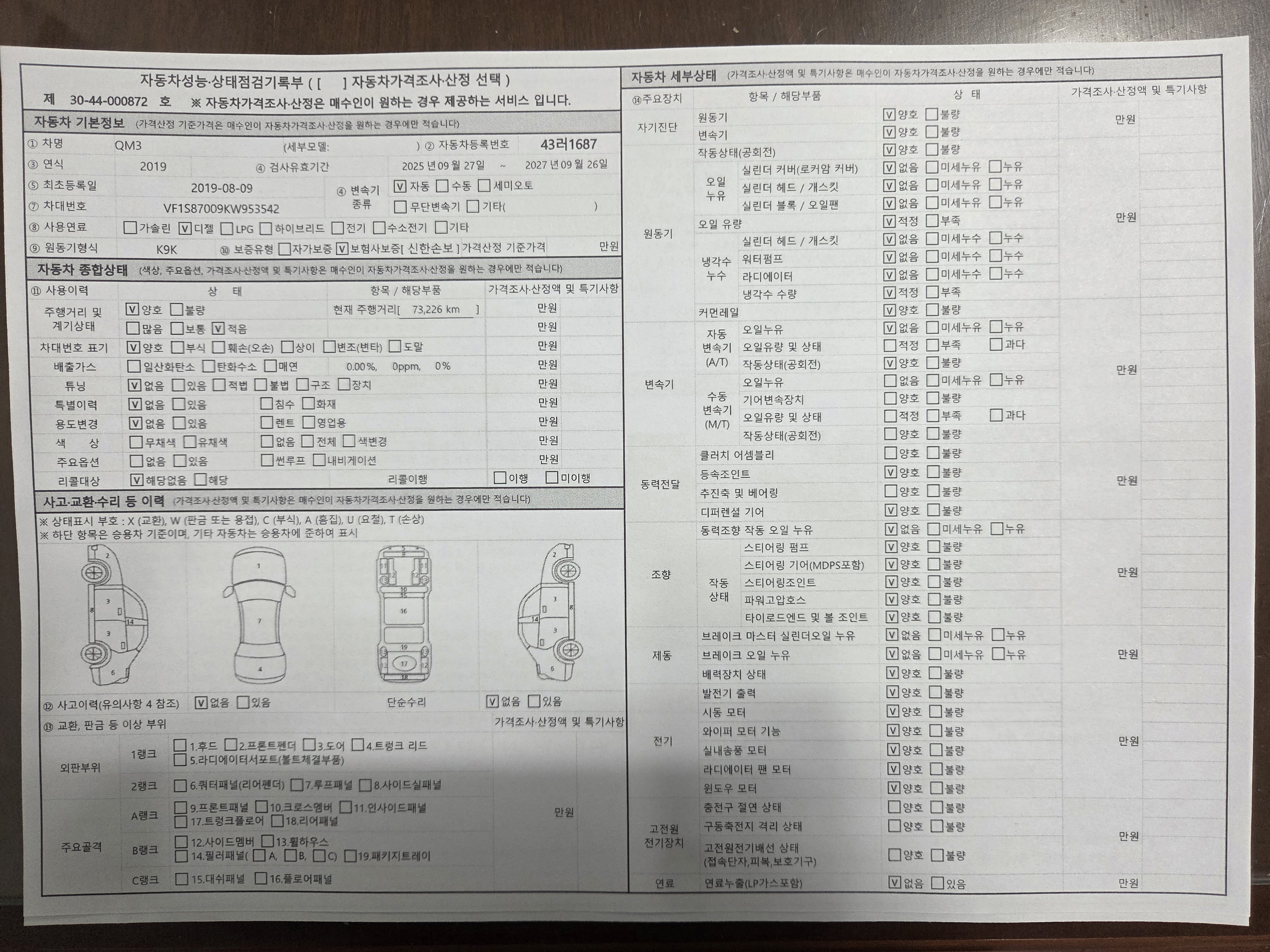 Renault Korea QM3 2019 — inspection photo 3