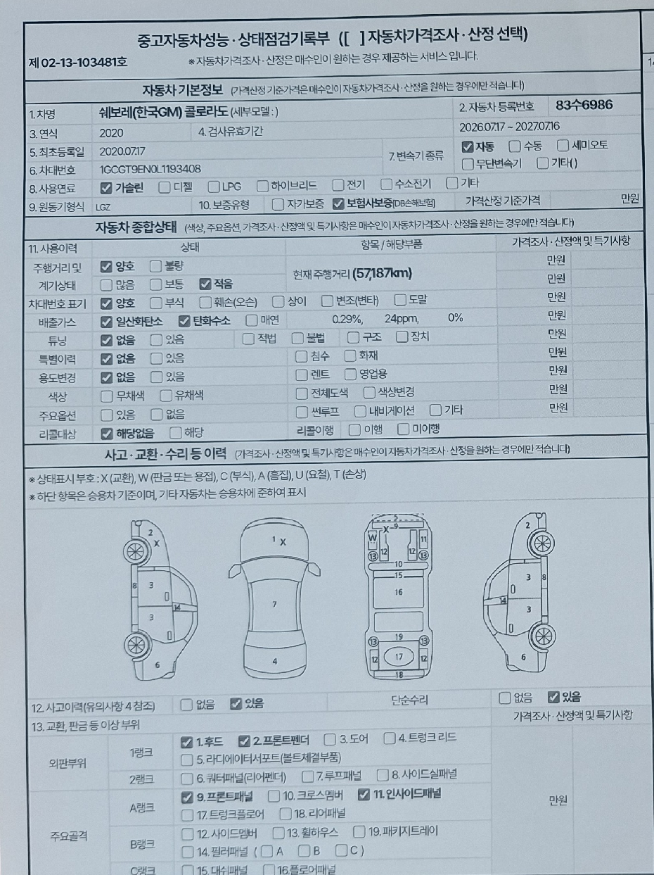 Chevrolet Korea Colorado 2020 — inspection photo 1