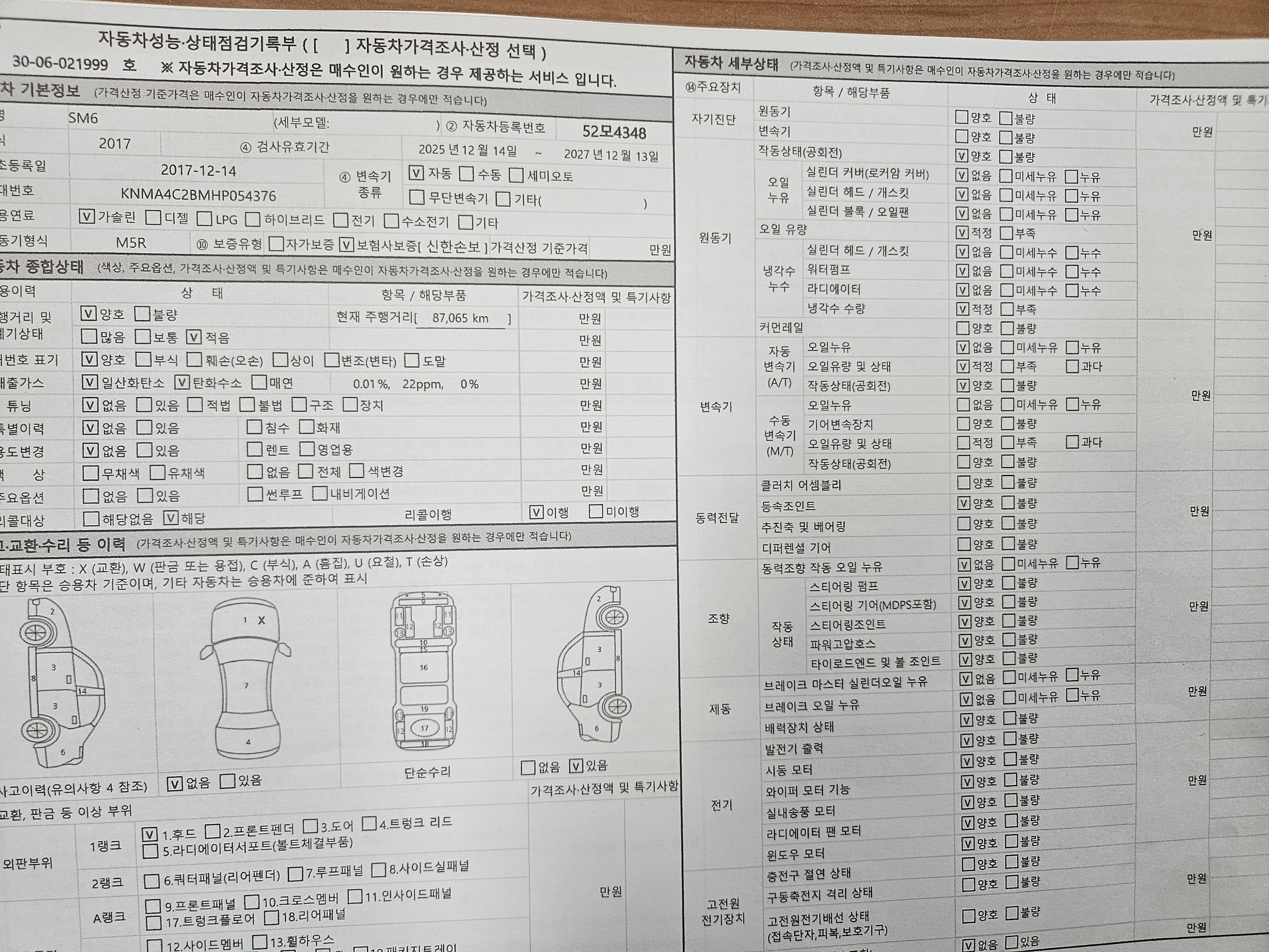 Renault Korea SM6 2017 — inspection photo 1