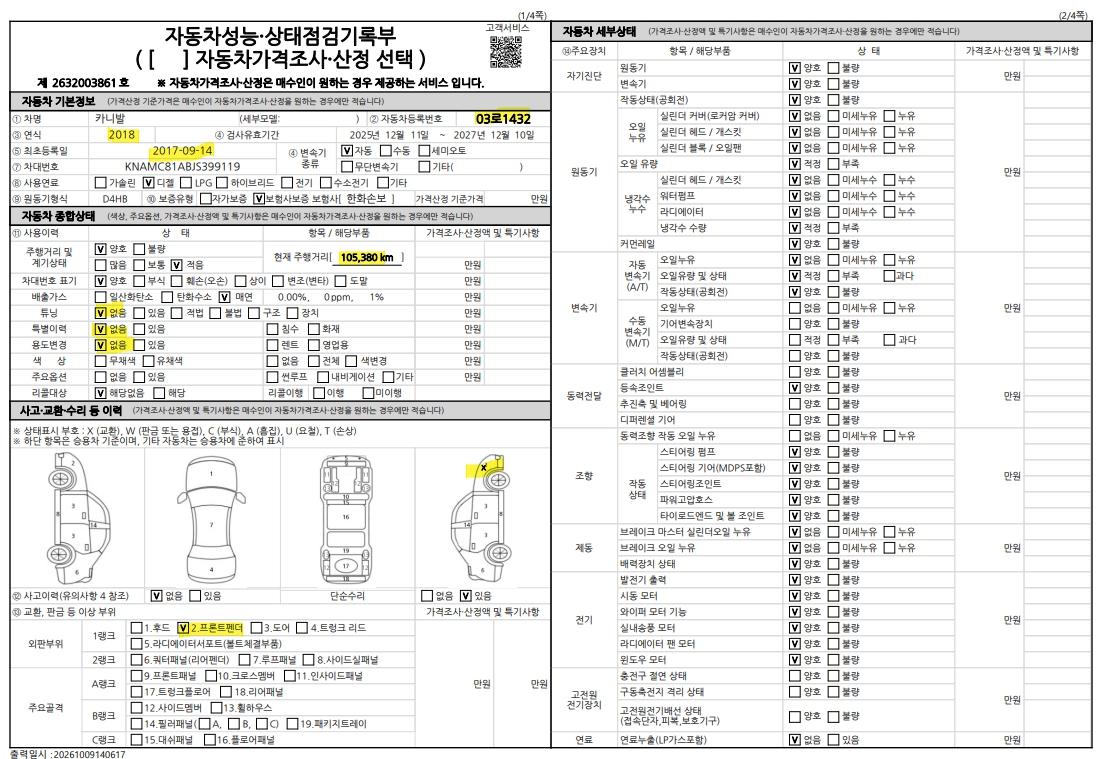 Kia Canival 2018 — inspection photo 1