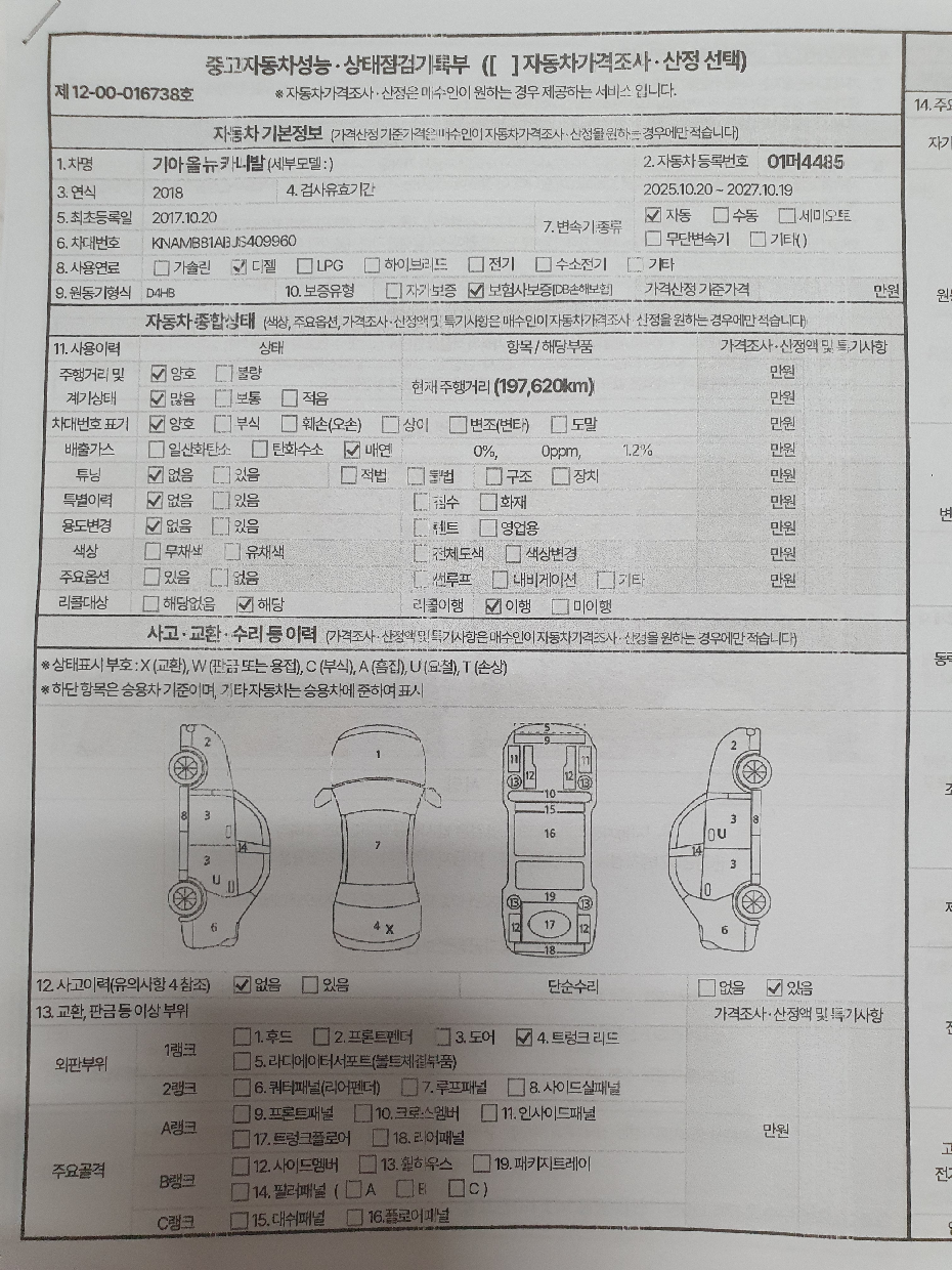 Kia Canival 2018 — inspection photo 1