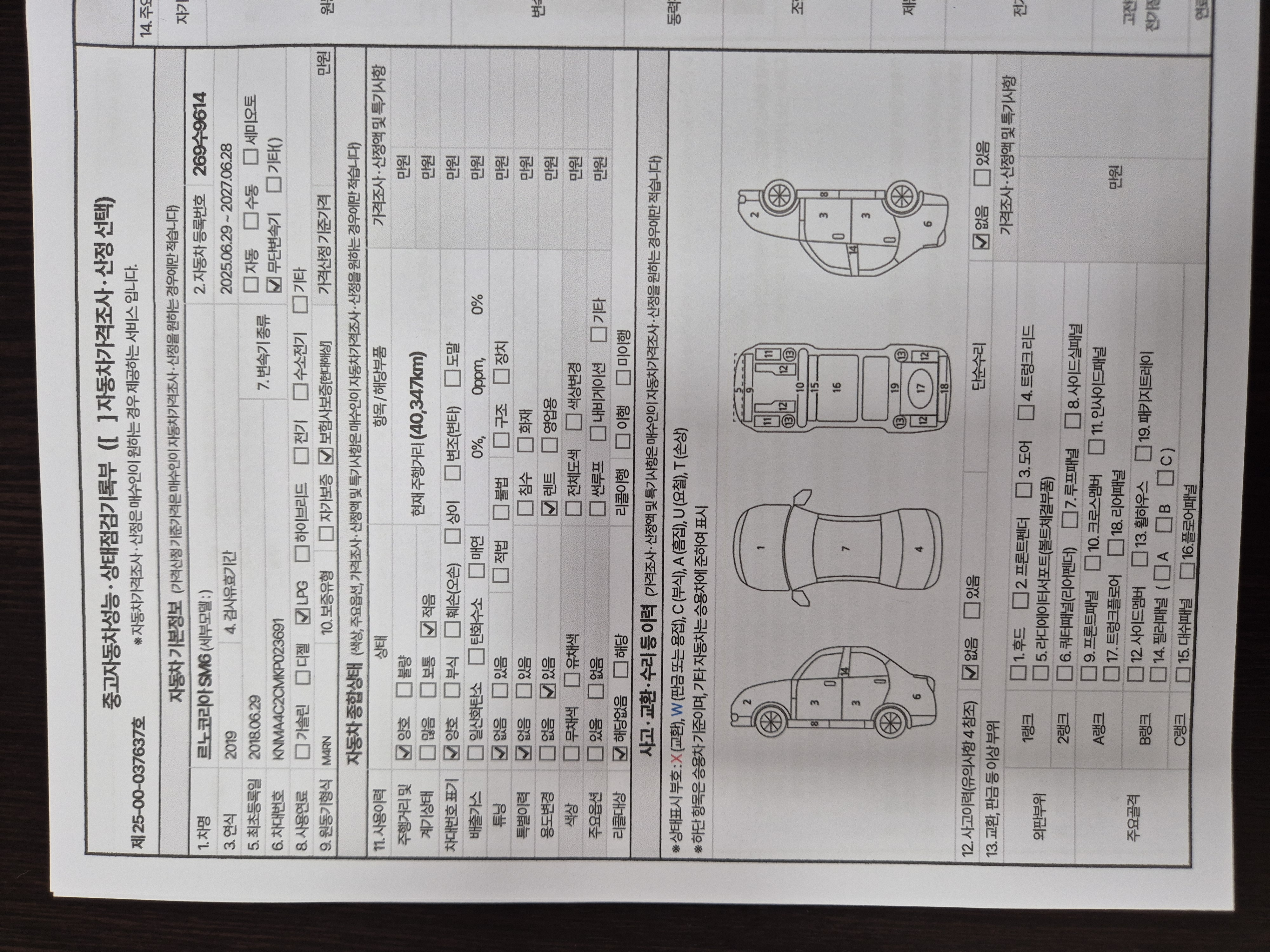 Renault Korea SM6 2019 — inspection photo 1