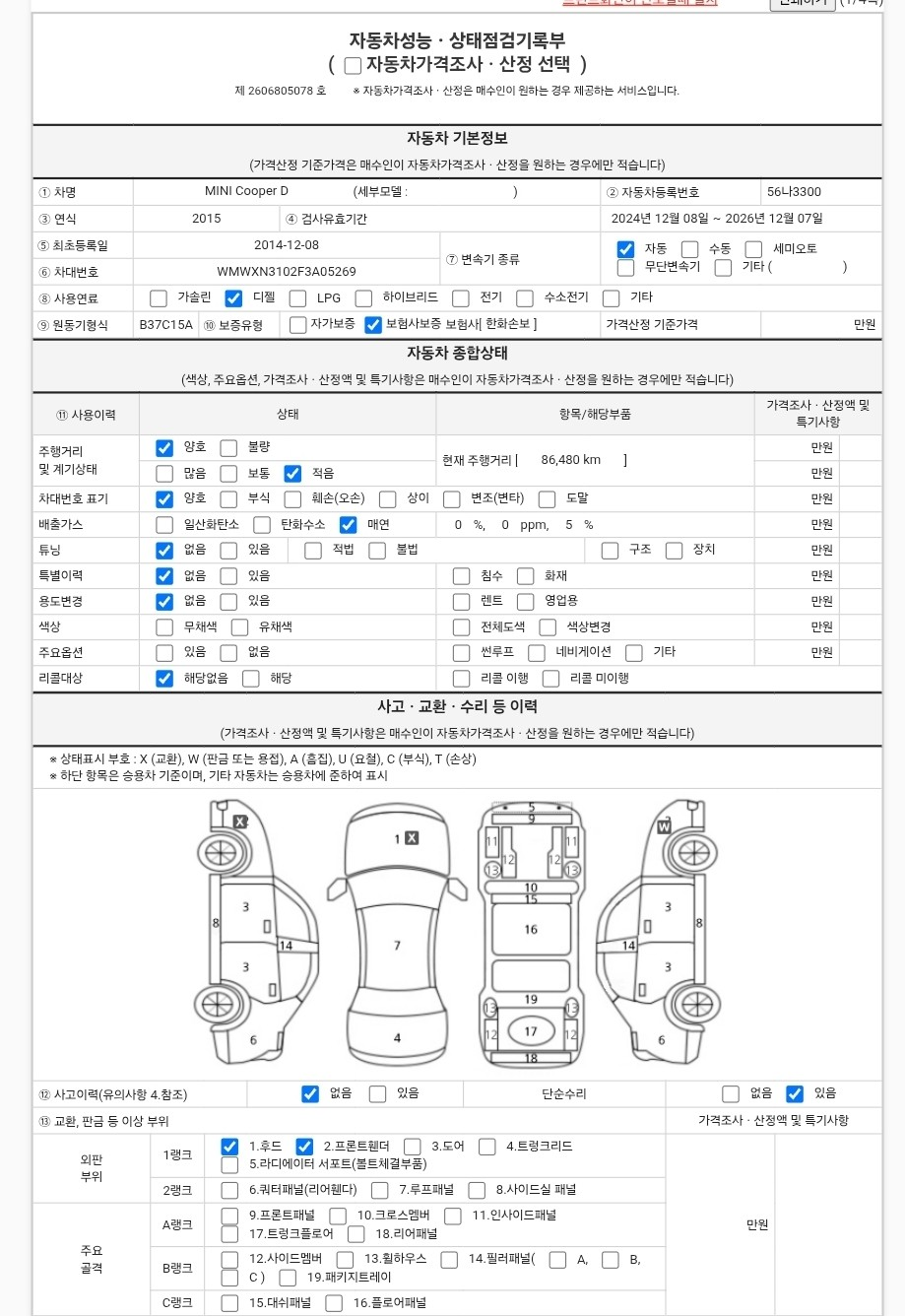 Mini Cooper 2015 — inspection photo 1