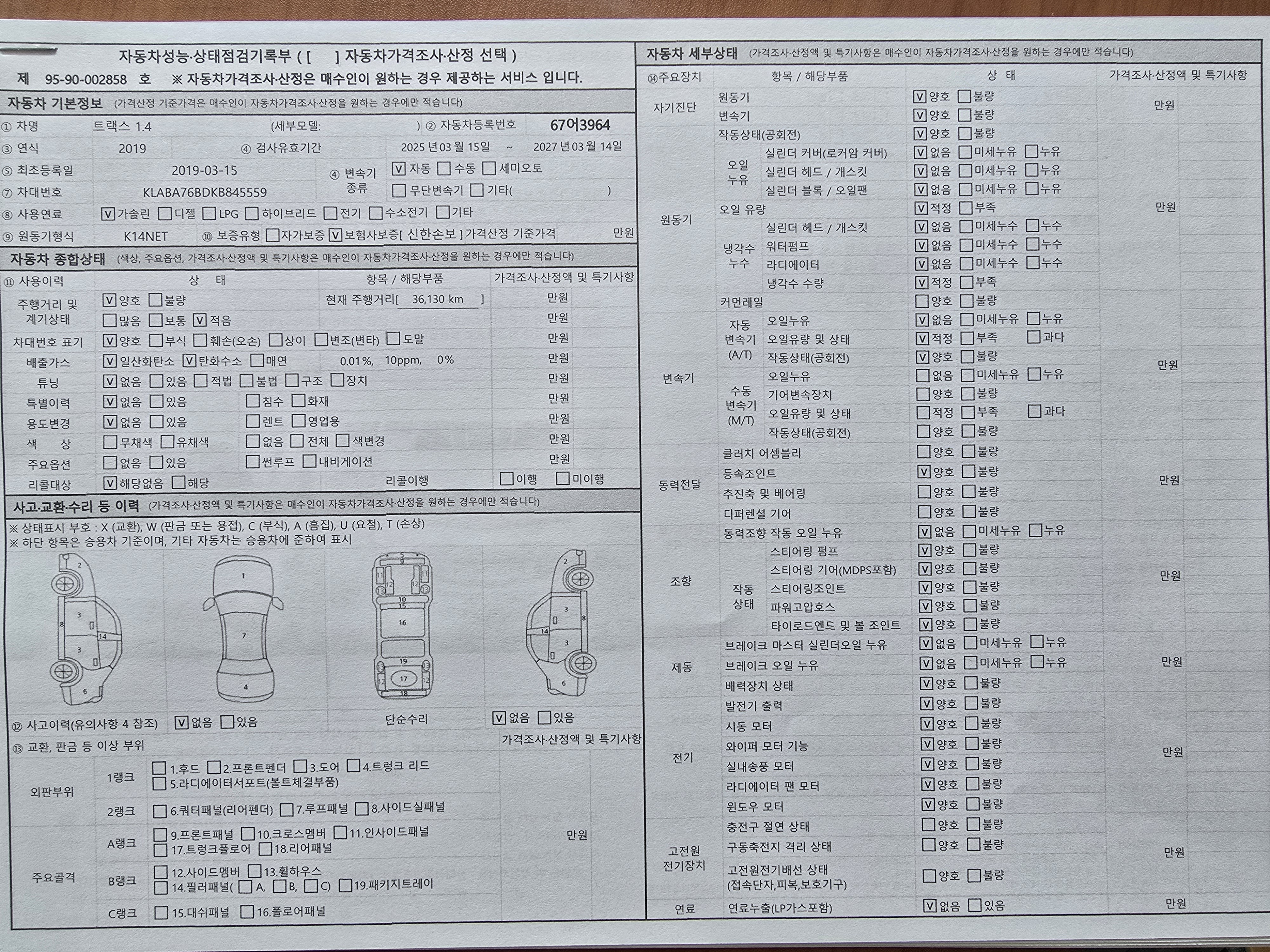 Chevrolet Korea Trax 2019 — inspection photo 1