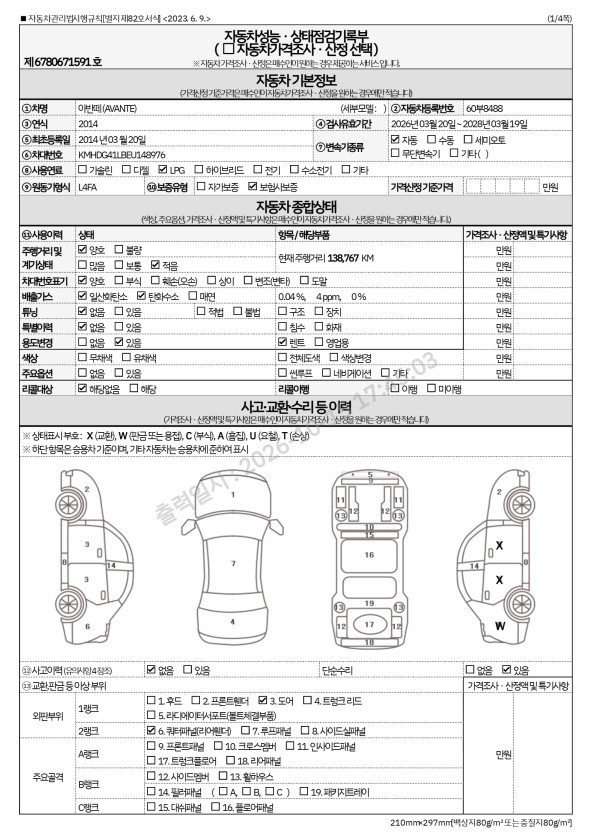 Hyundai AVANTE 2014 — inspection photo 3