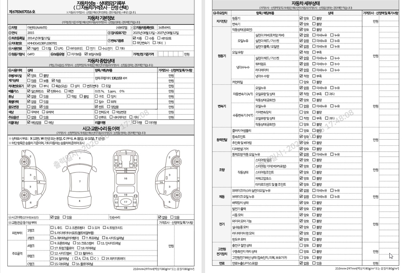Hyundai AVANTE 2015 — inspection photo 1