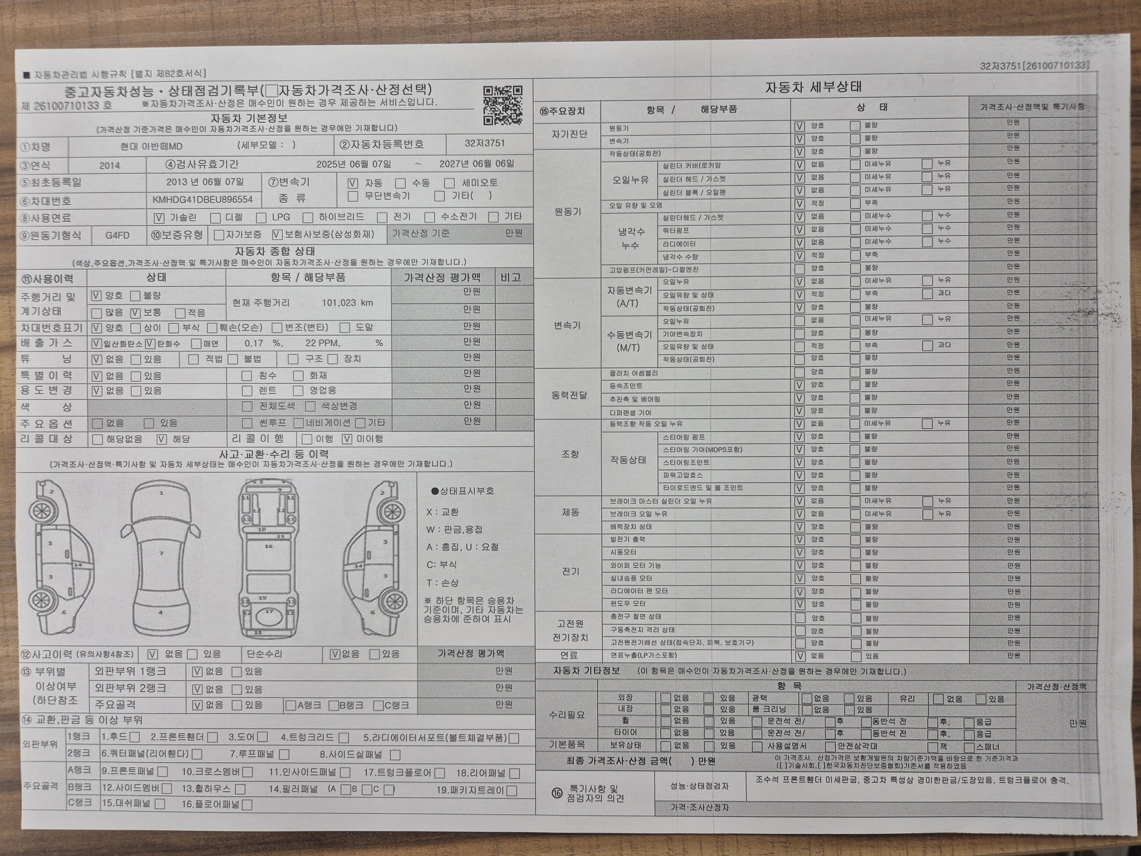 Hyundai AVANTE 2014 — inspection photo 1