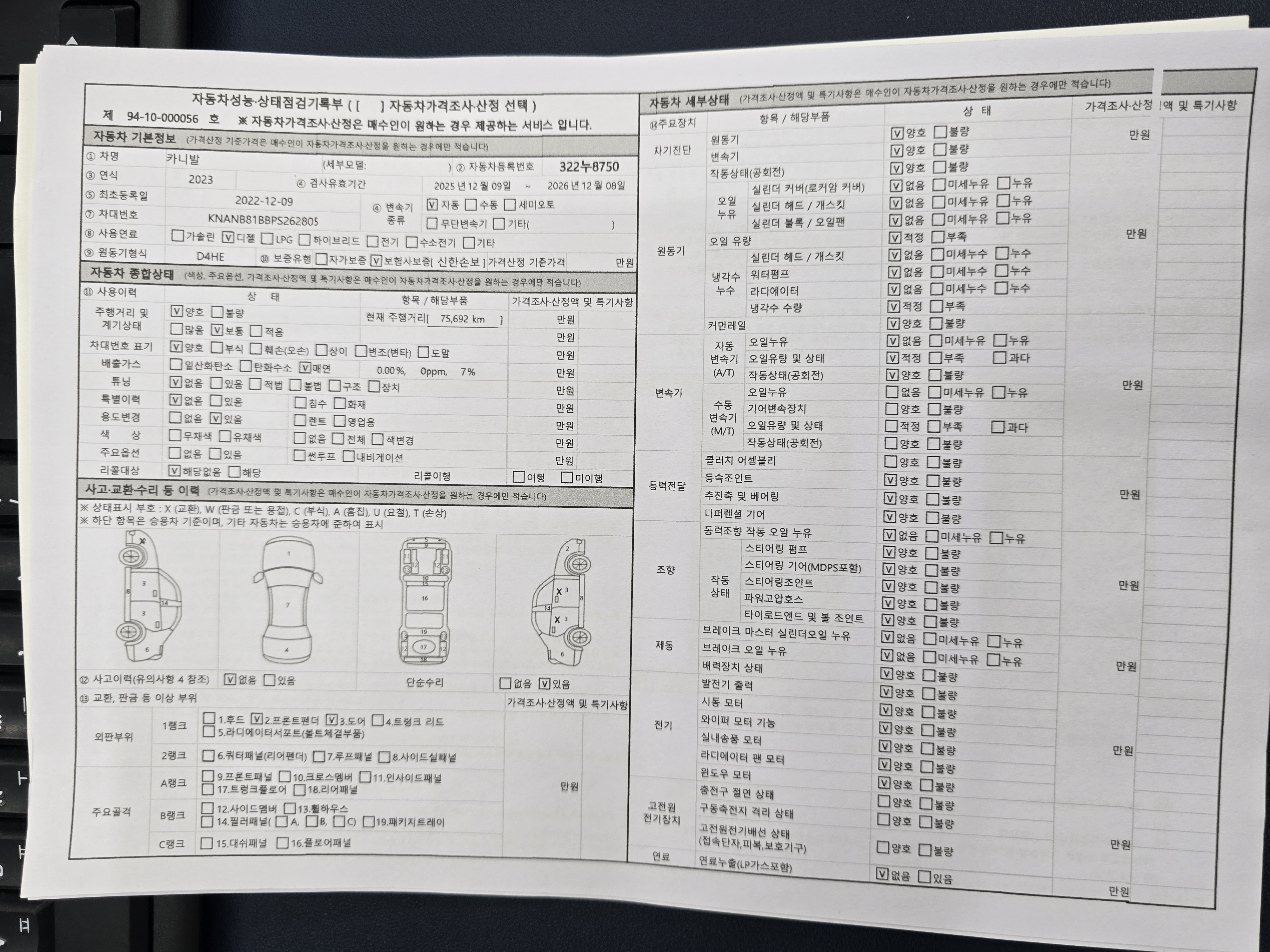 Kia Canival 2023 — inspection photo 1