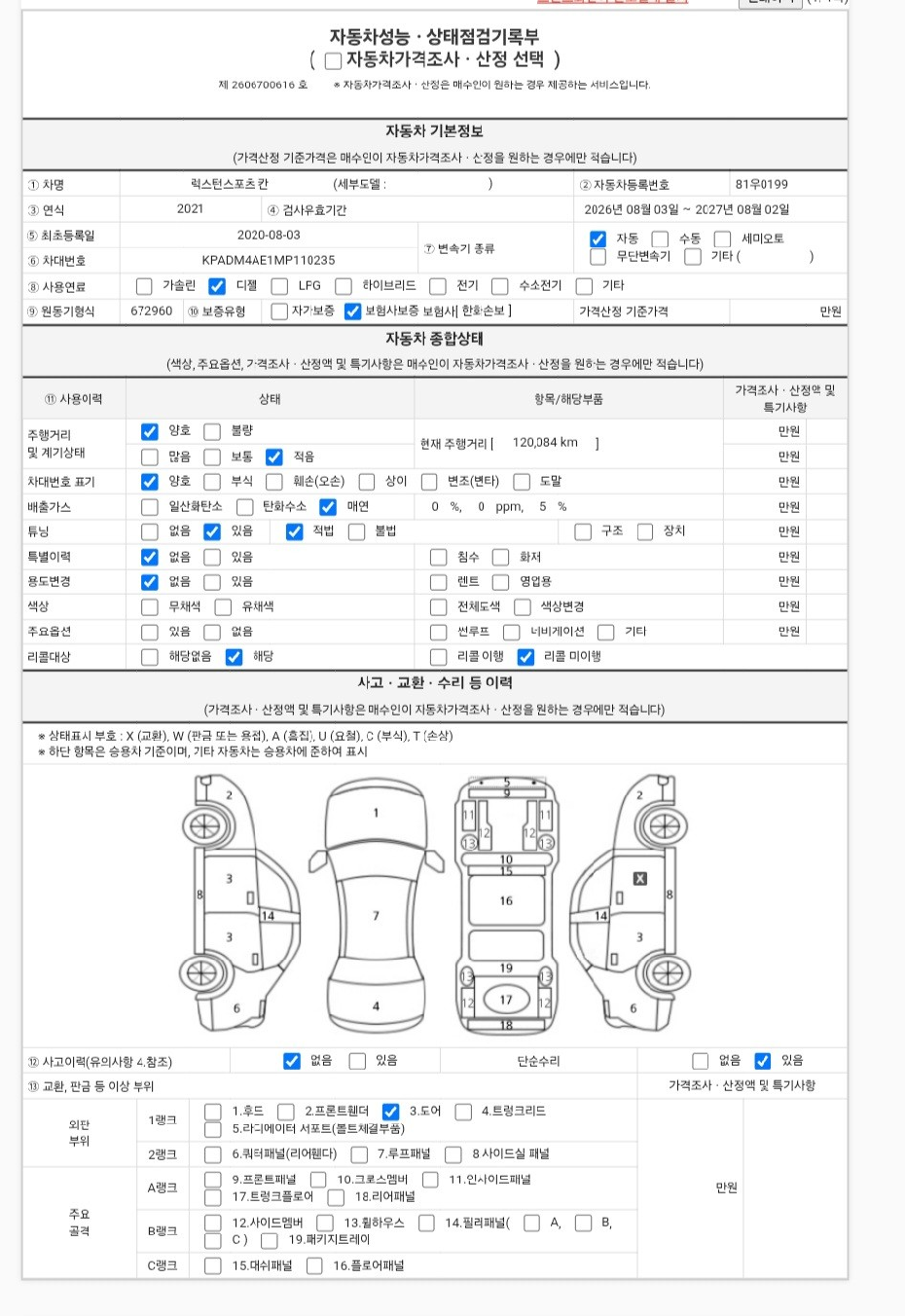 KG Mobility Rexton 2021 — inspection photo 1