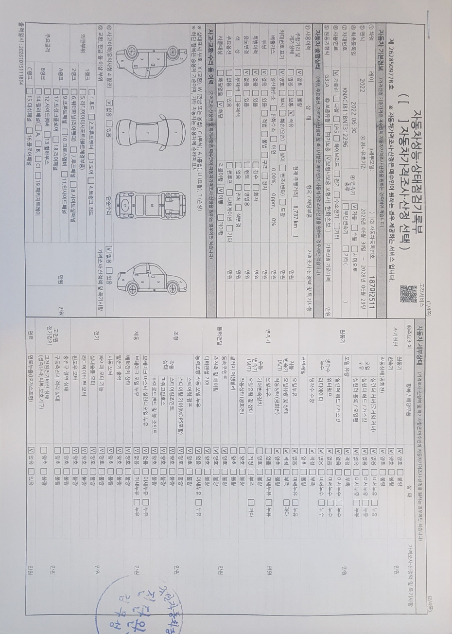 Kia RAY 2022 — inspection photo 1