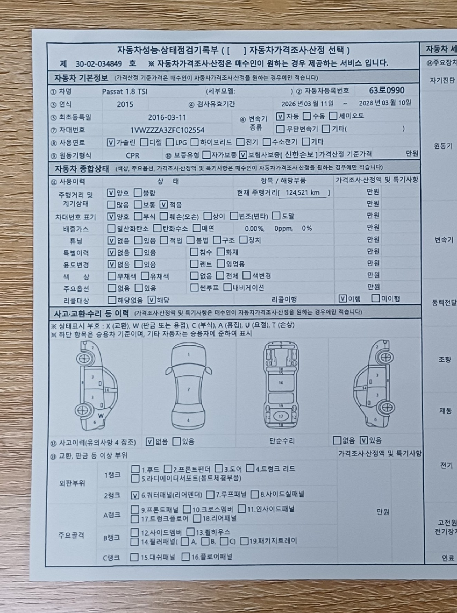 Volkswagen Passat 2015 — inspection photo 1