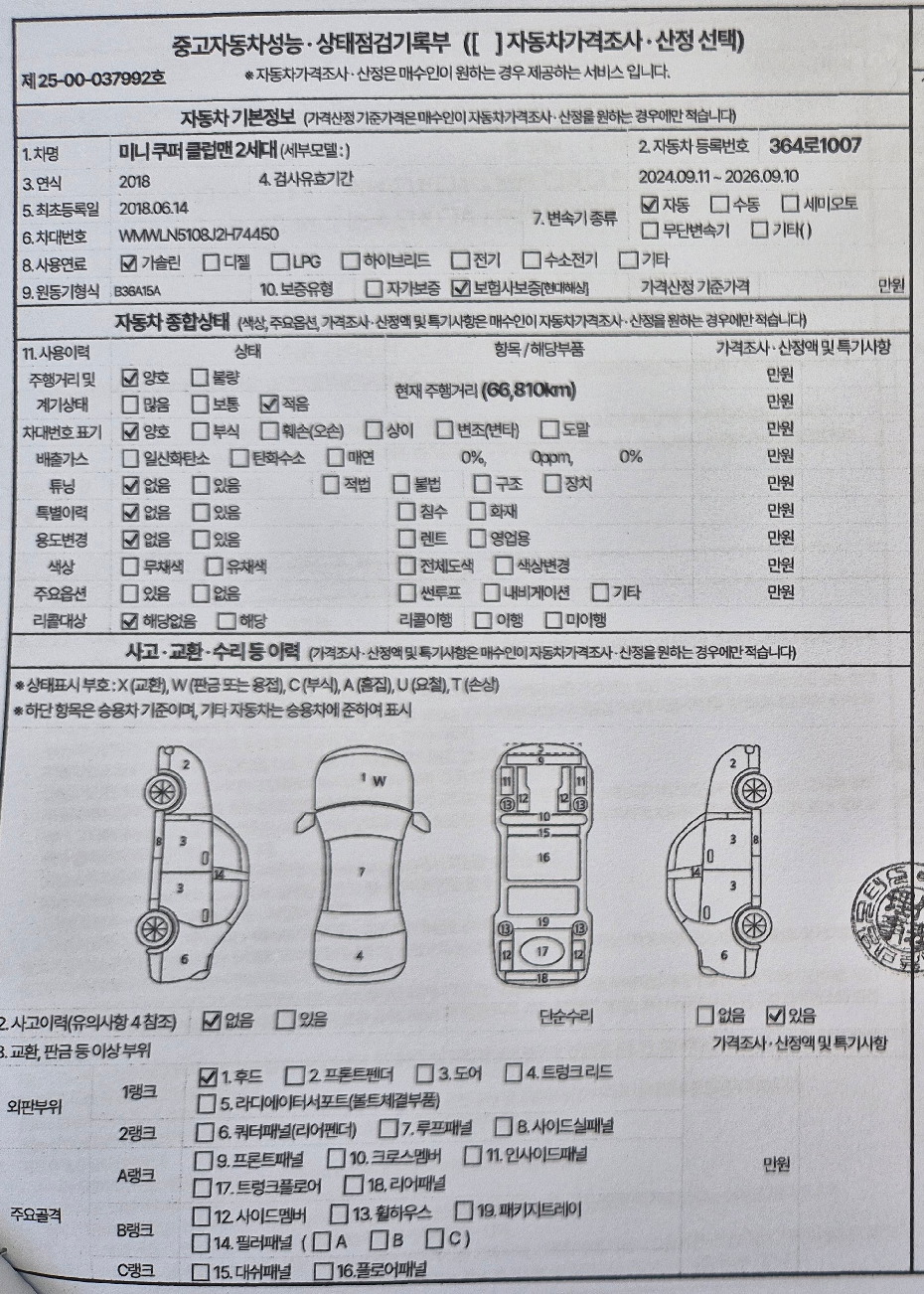 Mini Clubman 2018 — inspection photo 1