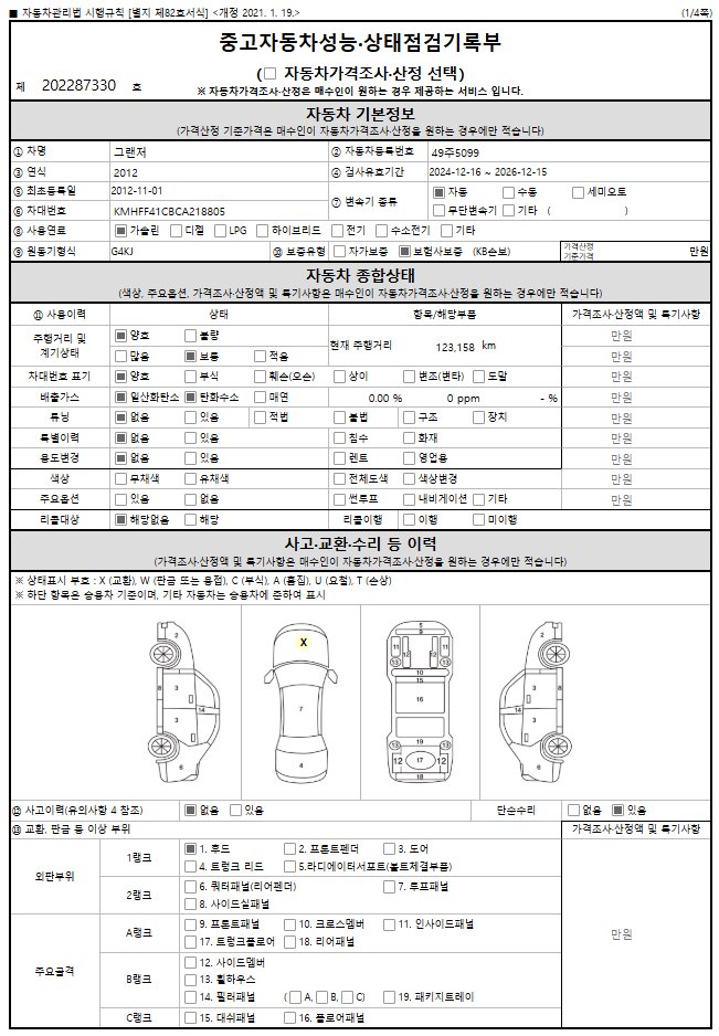 Hyundai Grandeur 2012 — inspection photo 1